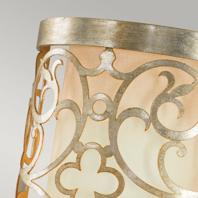 Arabesque Wall Light with Silver Leaf Patina finish