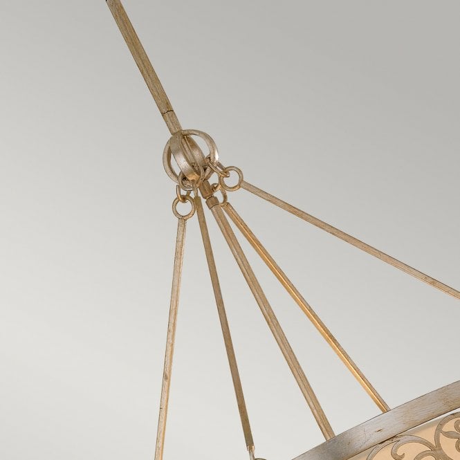 Arabesque 4 Light Chandelier with Silver Leaf Patina finish