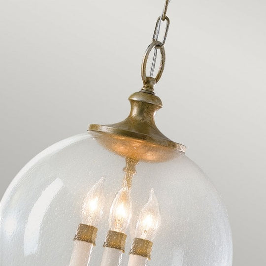 Argento Pendant Light with a Oxidized Silver Leaf finish