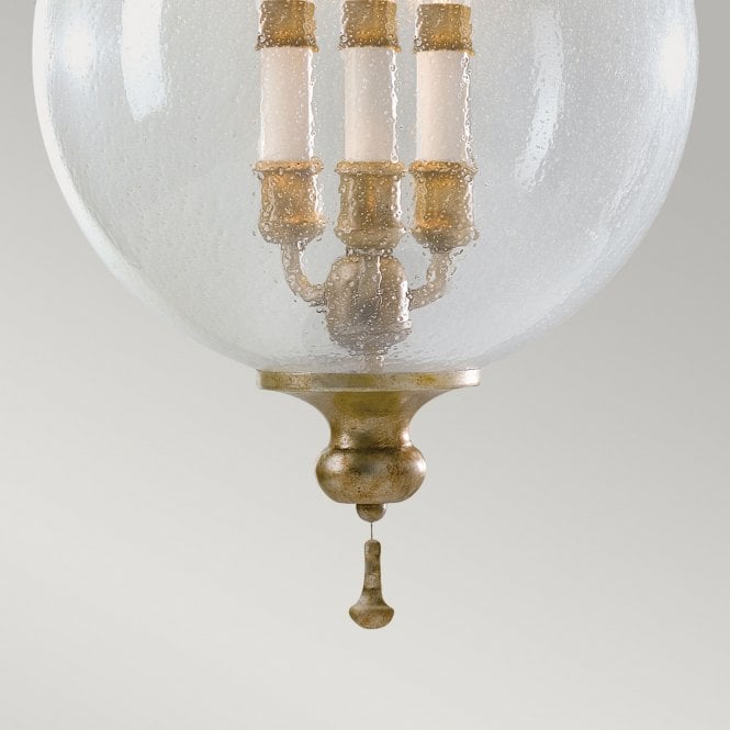 Argento Pendant Light with a Oxidized Silver Leaf finish