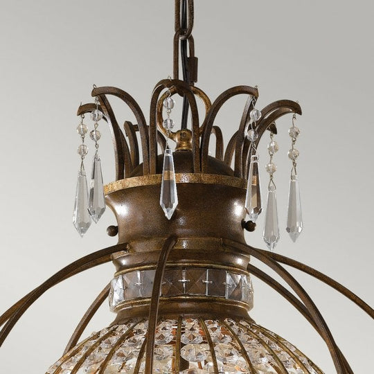 Bellini 3 Light Chandelier with Oxidized Bronze and British Bronze