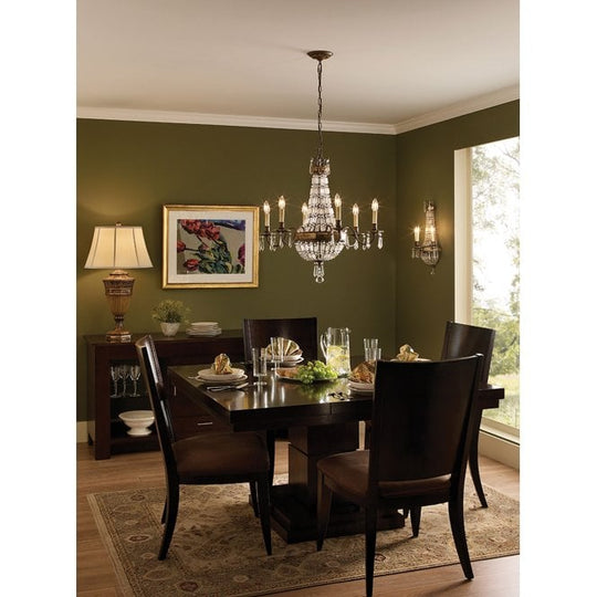 Bellini 6 Light Chandelier Oxidized Bronze and British Bronze finish