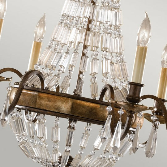 Bellini 6 Light Chandelier Oxidized Bronze and British Bronze finish