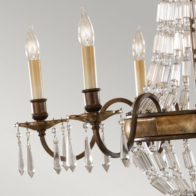 Bellini 6 Light Chandelier Oxidized Bronze and British Bronze finish