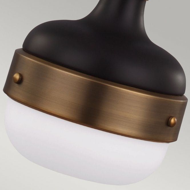 Cadence Mini Pendant Dark Antique Brass and Matte Black finish