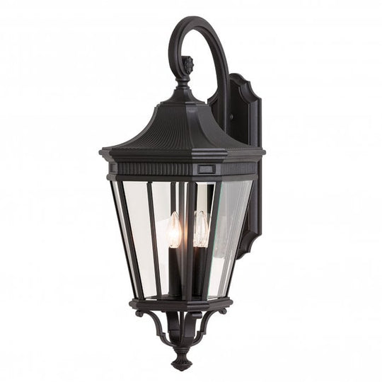 Cotswold Lane Large Wall Lantern with a black finish