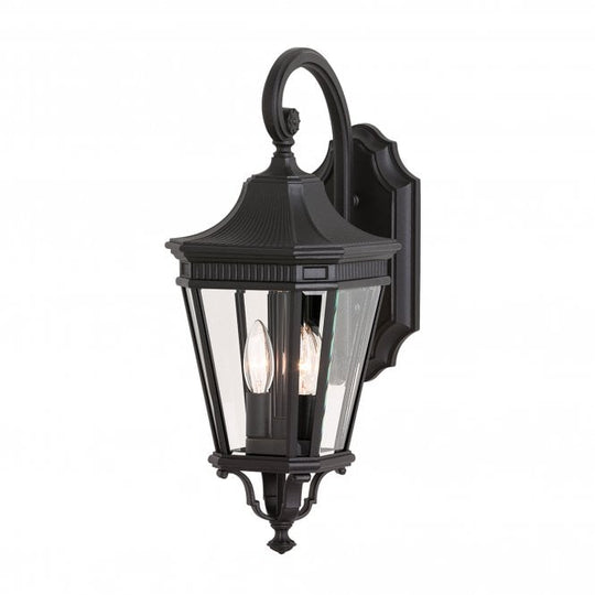 Cotswold Lane Medium Wall Lantern with a black finish