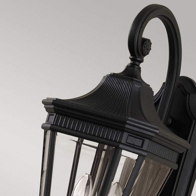 Cotswold Lane Medium Wall Lantern with a black finish