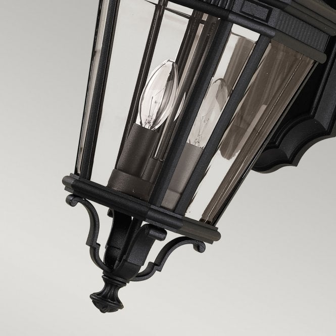 Cotswold Lane Medium Wall Lantern with a black finish