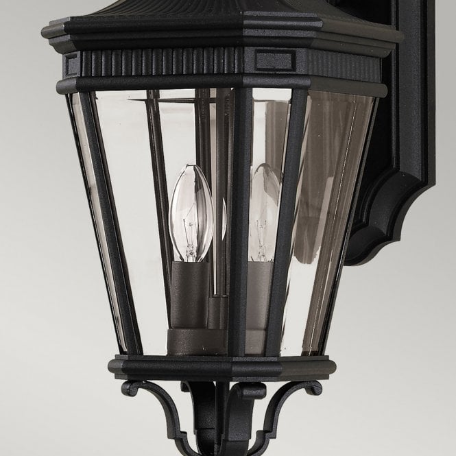 Cotswold Lane Medium Wall Lantern with a black finish