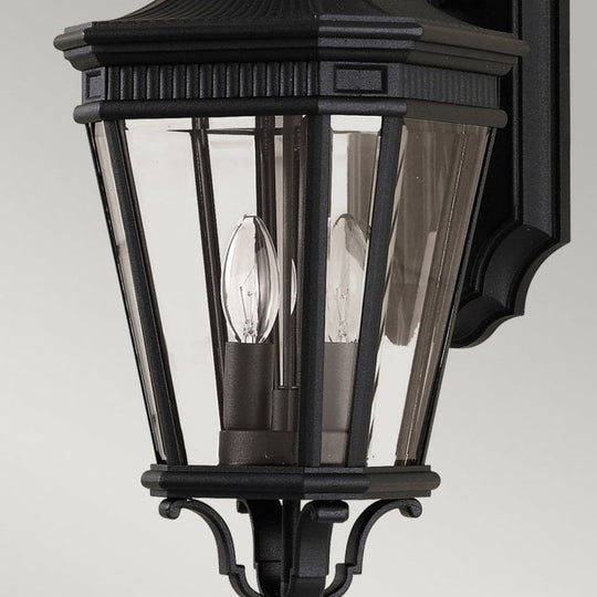 Cotswold Lane Medium Wall Lantern with a black finish