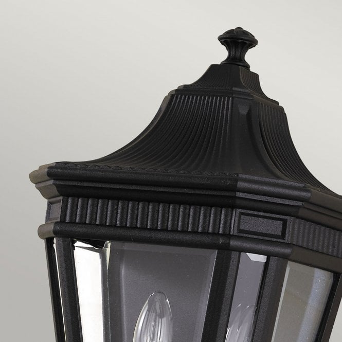 Cotswold Lane Half Wall Lantern with a black finish