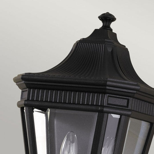 Cotswold Lane Half Wall Lantern with a black finish