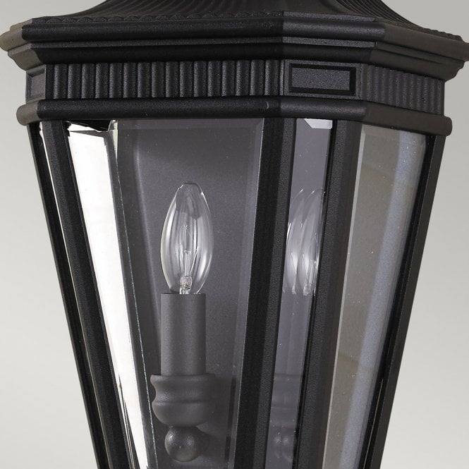 Cotswold Lane Half Wall Lantern with a black finish