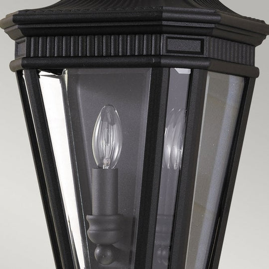 Cotswold Lane Half Wall Lantern with a black finish