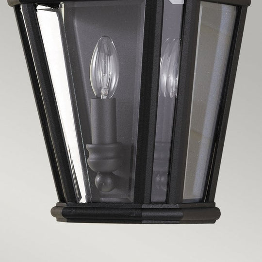 Cotswold Lane Half Wall Lantern with a black finish