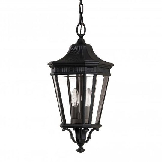 Cotswold Lane Medium Chain Lantern with a black finish