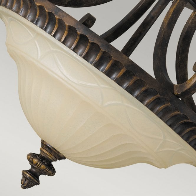 Drawing Room Semi Flush amber snow scavo glass