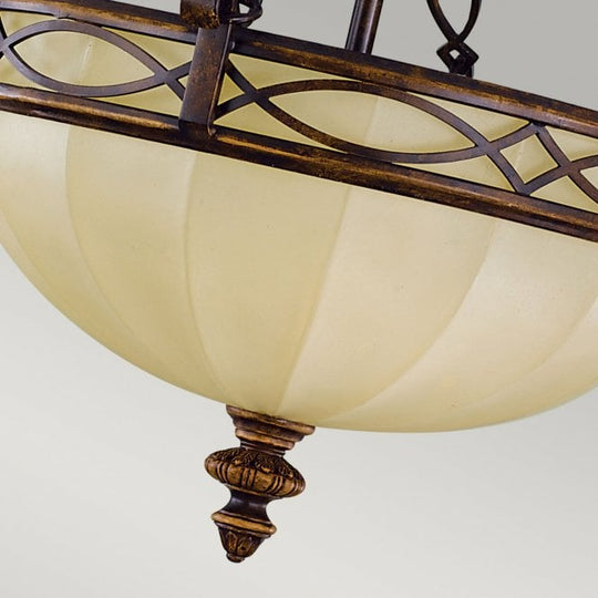 Drawing Room Flush ceiling light in a walnut finish