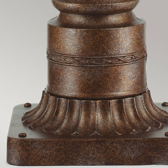 English Bridle 3 Light Medium Pedestal with British Bronze finish
