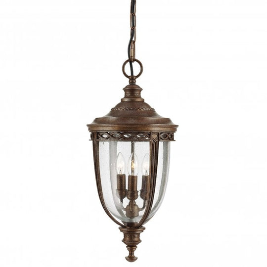 English Bridle Large Chain Lantern in a  British Bronze finish