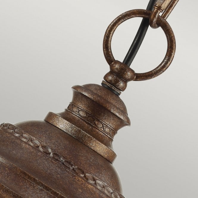 English Bridle Large Chain Lantern in a  British Bronze finish