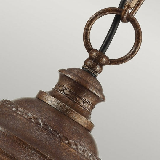 English Bridle Large Chain Lantern in a  British Bronze finish