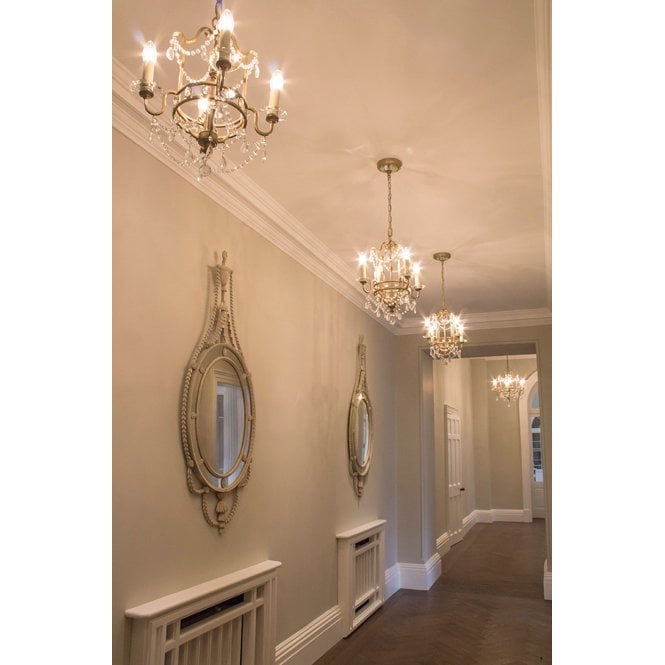 Gianna 4 Light Single Tier Chandelier with Gilded Silver finish