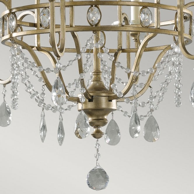 Gianna 6 Light Single Tier Chandelier with Gilded Silver finish