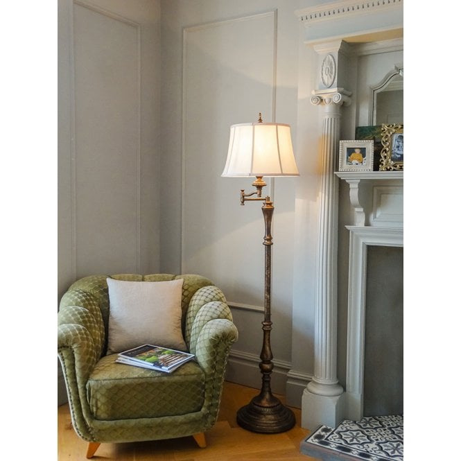 Gibson1 light Floor Lamp with Cambridge Crackle finish