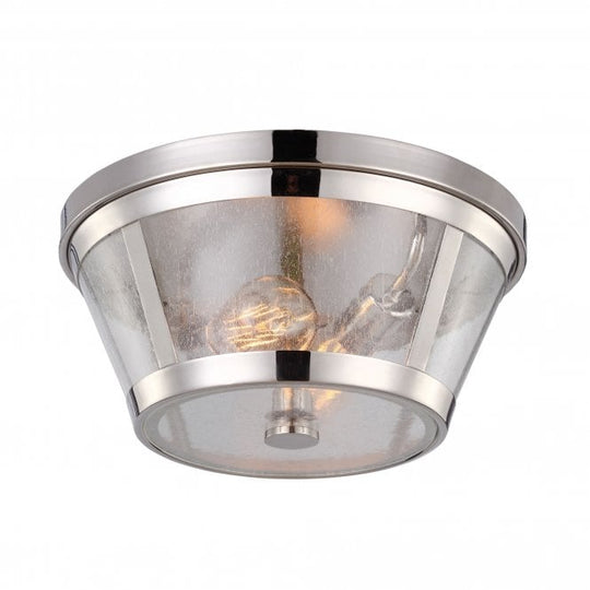 Harrow Flush Mount fitting with a Polished Nickel finish
