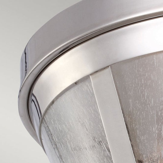 Harrow Flush Mount fitting with a Polished Nickel finish