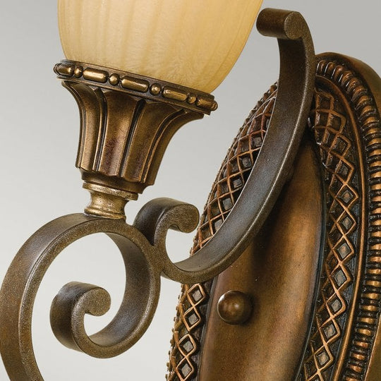 Kelham Hall 1 Light Wall Light With India Scavo Glass Shades Firenze Gold/British Bronze