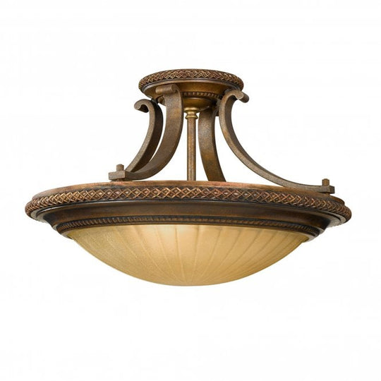 Kelham Hall Semi-Flush Light Firenze Gold/British Bronze