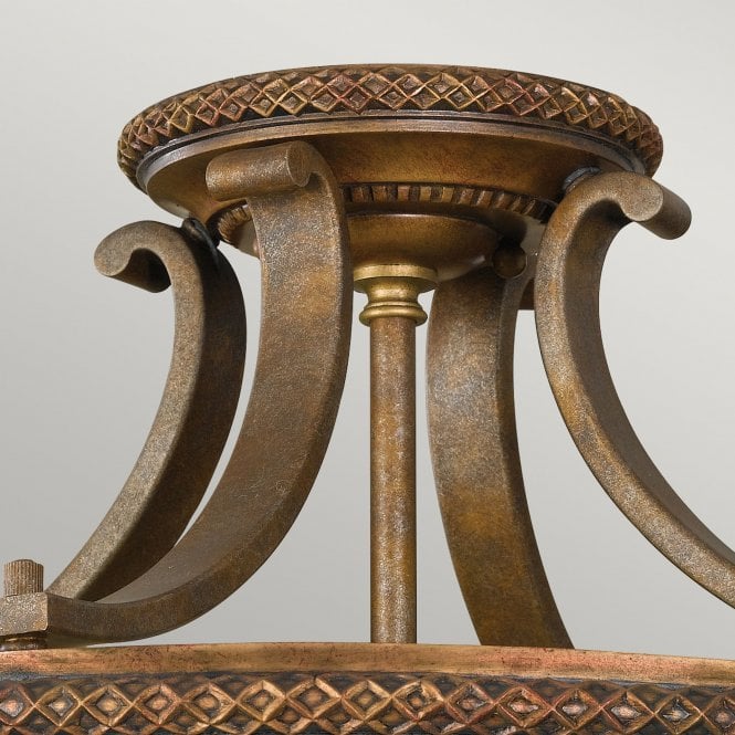 Kelham Hall Semi-Flush Light Firenze Gold/British Bronze