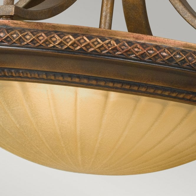 Kelham Hall Semi-Flush Light Firenze Gold/British Bronze