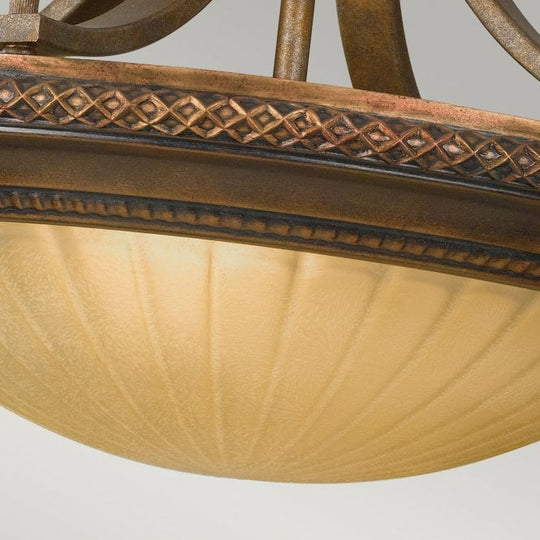 Kelham Hall Semi-Flush Light Firenze Gold/British Bronze