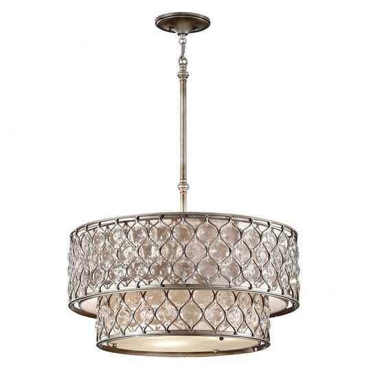 Lucia 6Lt Chandelier Burnished Silver