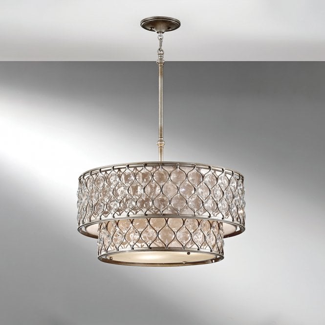 Lucia 6Lt Chandelier Burnished Silver