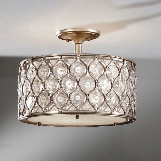 Lucia Semi-Flush Light Burnished Silver