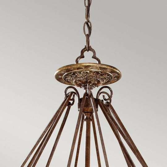 Marcella 4Lt Chandelier British Bronze/Oxidized Bronze
