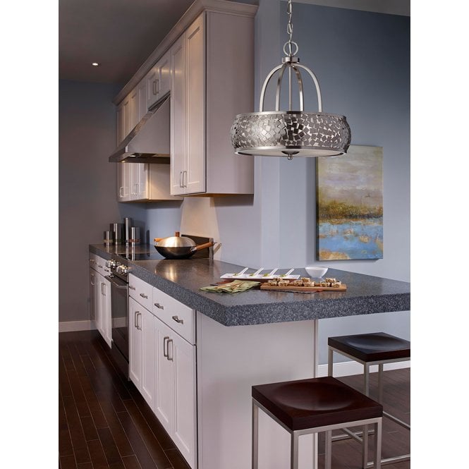 Zara 4Lt Chandelier Brushed Steel