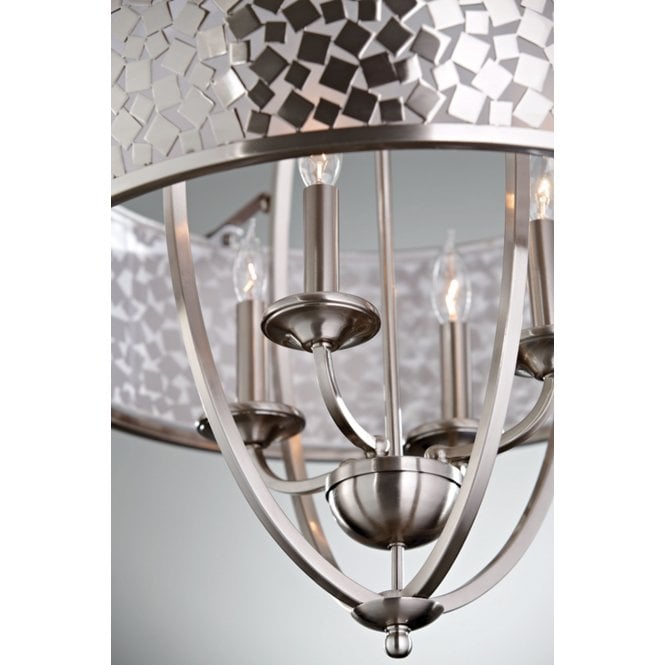 Zara 4Lt Chandelier Brushed Steel