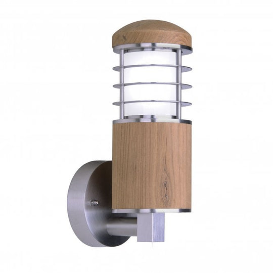 Poole Wall Light Stainless Steel And Teak