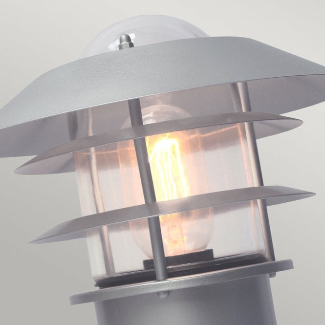 Helsingor Pedestal Lantern in a silver finish