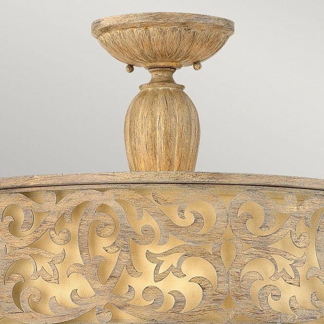 Carabel Large Semi-Flush Brushed Champagne