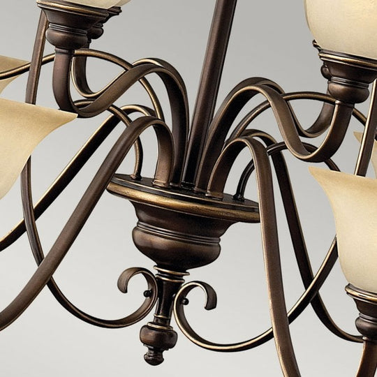Cello 15Lt Chandelier Antique Bronze