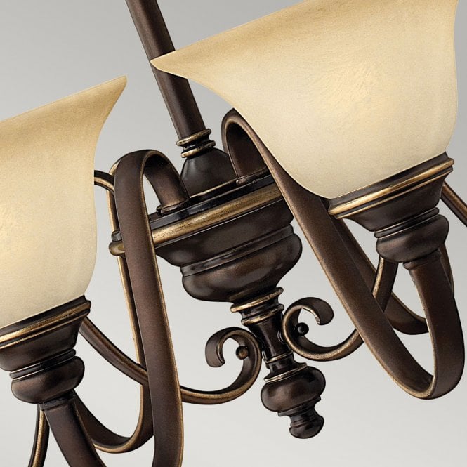 Cello 6Lt Chandelier Antique Bronze