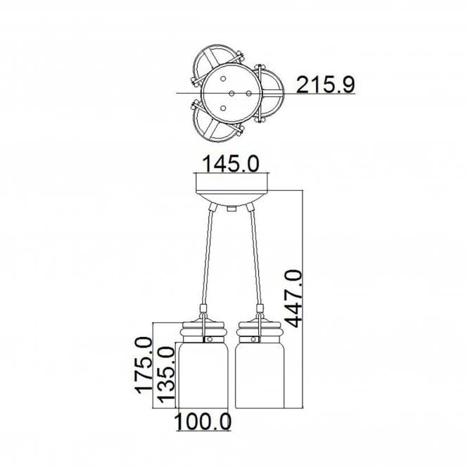 Brinley 3Lt Pendant Olde Bronze