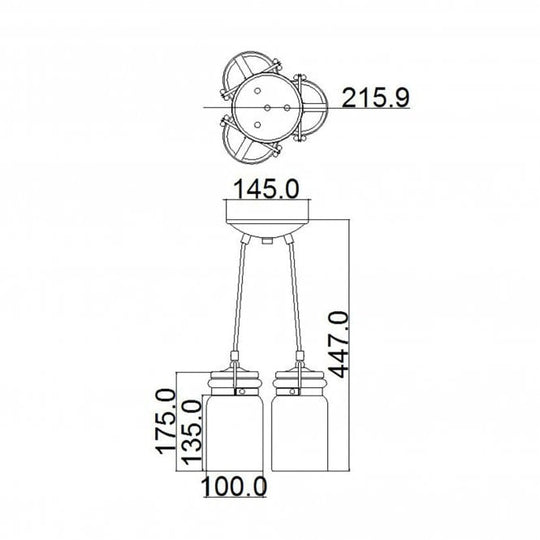 Brinley 3Lt Pendant Olde Bronze
